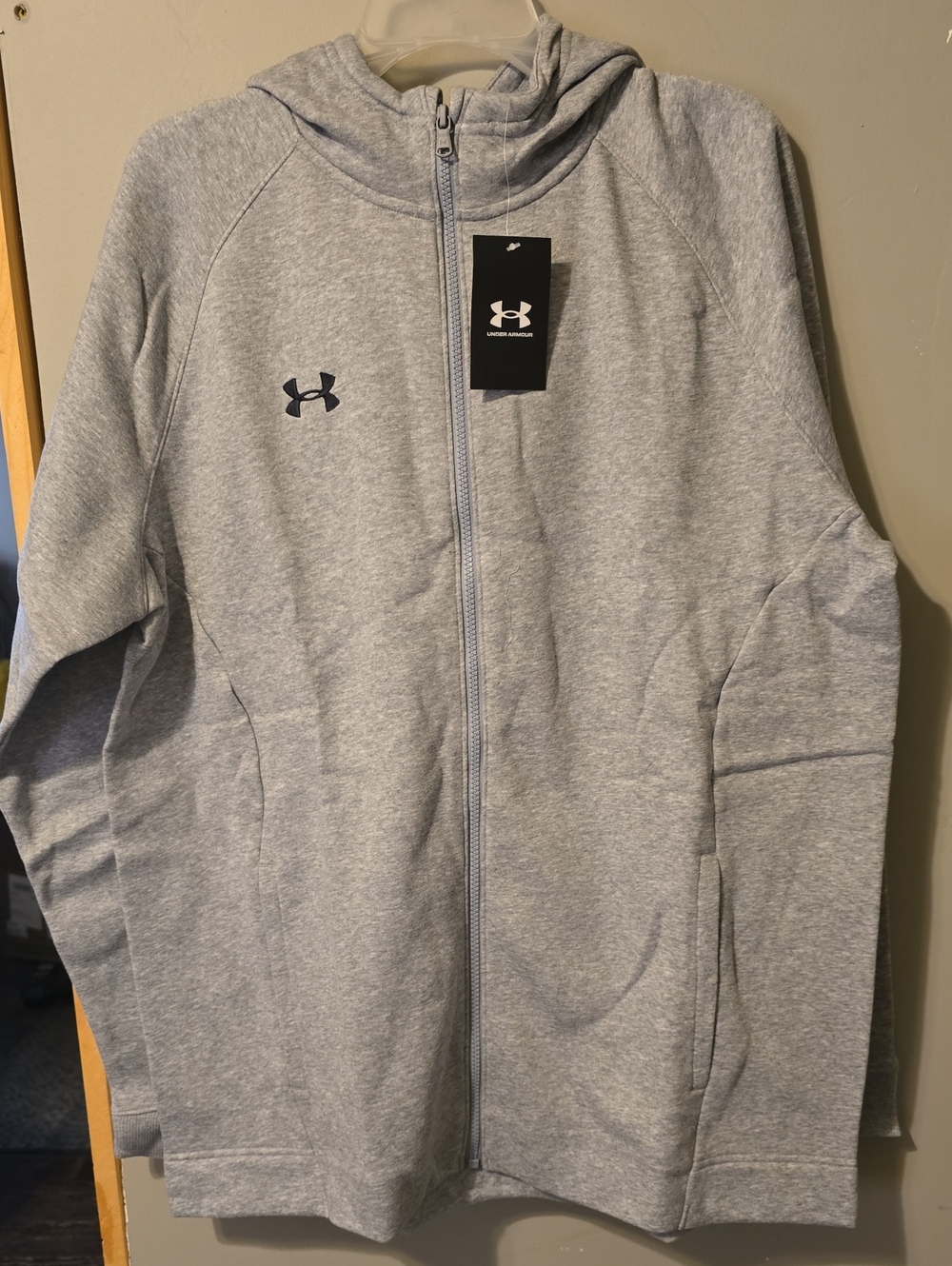 Under Armour Men's Light Gray Full-Zip Hoodie Jacket
